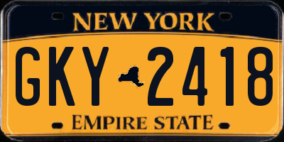 NY license plate GKY2418