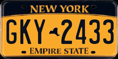 NY license plate GKY2433