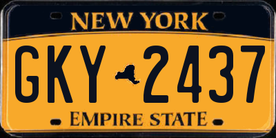 NY license plate GKY2437