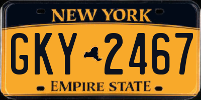 NY license plate GKY2467