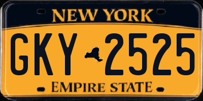 NY license plate GKY2525