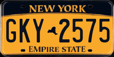 NY license plate GKY2575
