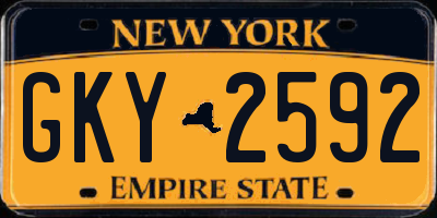 NY license plate GKY2592