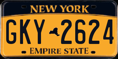 NY license plate GKY2624