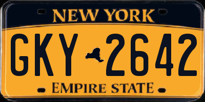 NY license plate GKY2642