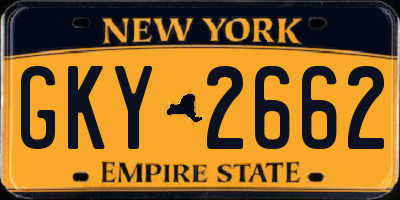 NY license plate GKY2662