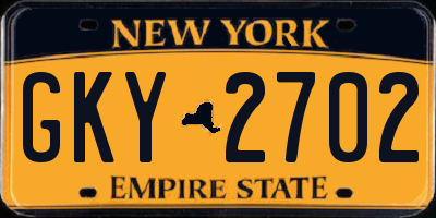 NY license plate GKY2702