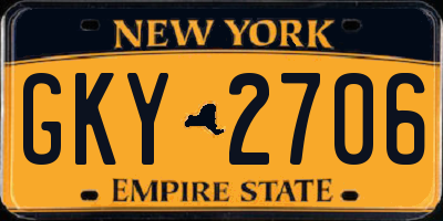 NY license plate GKY2706