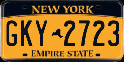 NY license plate GKY2723