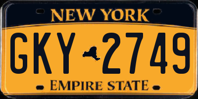 NY license plate GKY2749