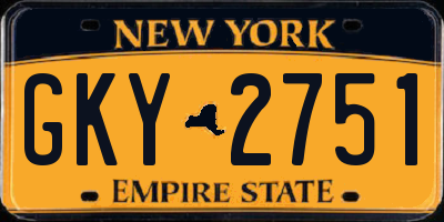 NY license plate GKY2751