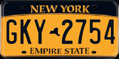 NY license plate GKY2754