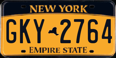 NY license plate GKY2764