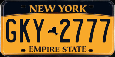 NY license plate GKY2777