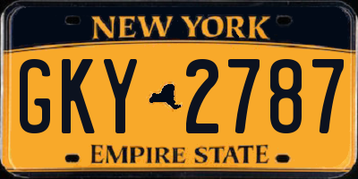 NY license plate GKY2787