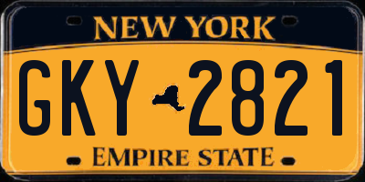 NY license plate GKY2821