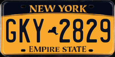 NY license plate GKY2829