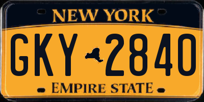 NY license plate GKY2840