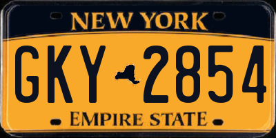 NY license plate GKY2854