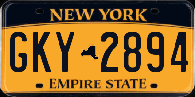 NY license plate GKY2894
