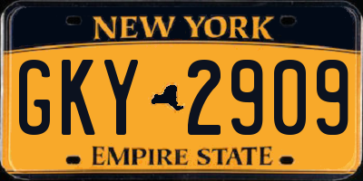 NY license plate GKY2909