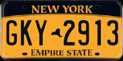 NY license plate GKY2913