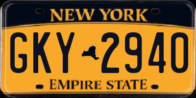 NY license plate GKY2940