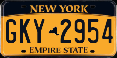 NY license plate GKY2954