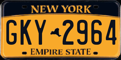 NY license plate GKY2964
