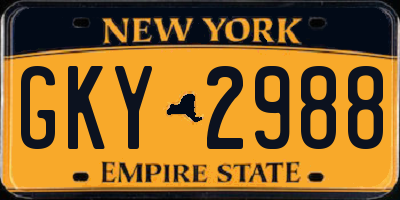 NY license plate GKY2988