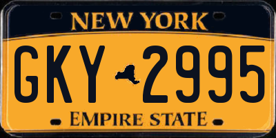 NY license plate GKY2995