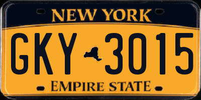 NY license plate GKY3015