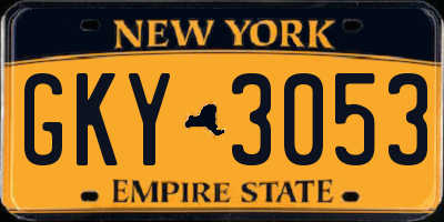 NY license plate GKY3053