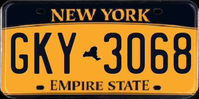 NY license plate GKY3068