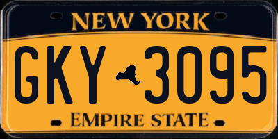 NY license plate GKY3095