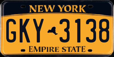 NY license plate GKY3138