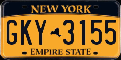 NY license plate GKY3155