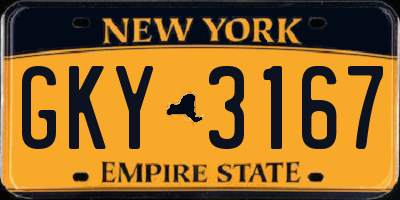 NY license plate GKY3167