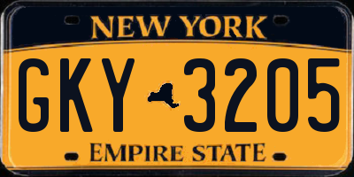 NY license plate GKY3205