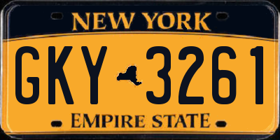NY license plate GKY3261