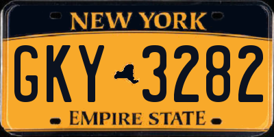 NY license plate GKY3282