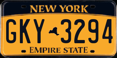 NY license plate GKY3294
