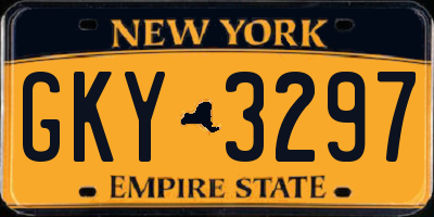NY license plate GKY3297