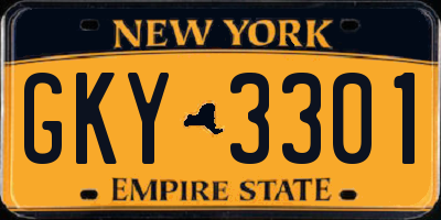 NY license plate GKY3301