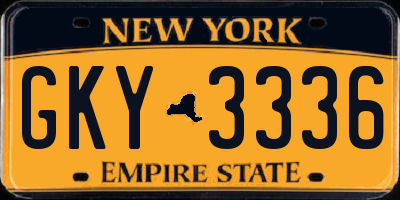 NY license plate GKY3336