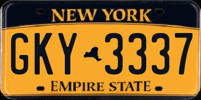 NY license plate GKY3337