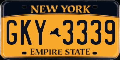 NY license plate GKY3339