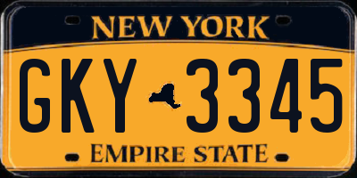 NY license plate GKY3345