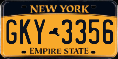NY license plate GKY3356
