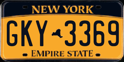 NY license plate GKY3369